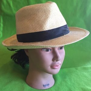 Straw fedora hat